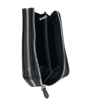Мужской кожаный клатч Tergan на два отдела TG21396 черного цвета, Черный