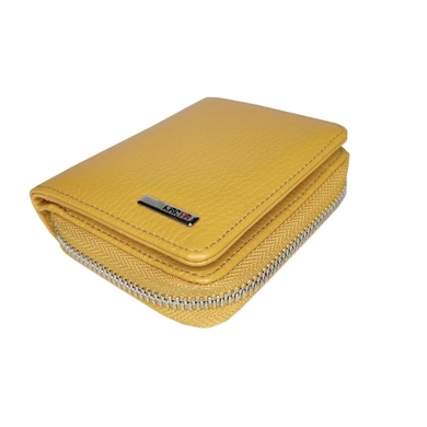 Невеликий гаманець з натуральної шкіри Karya 2012-56 жовтого кольору