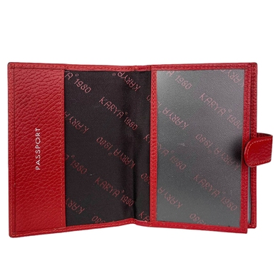 Шкіряна обкладинка Karya на автодокументи та паспорт KR443-46 червоного кольору, Червоний