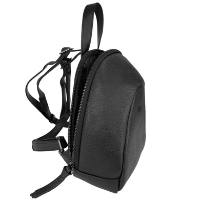 Шкіряний рюкзак Karya на один відділ 6018-45 чорного кольору, Чорний, Зерниста