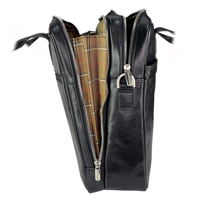 Кожаная мужская сумка Tony Perotti на два отдела Italico 9954 черного цвета