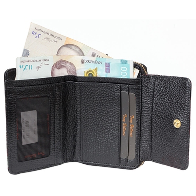 Жіночий гаманець з натуральної замші з принтом/шкіри Tony Bellucci 870-D1D1.B чорний з принтом