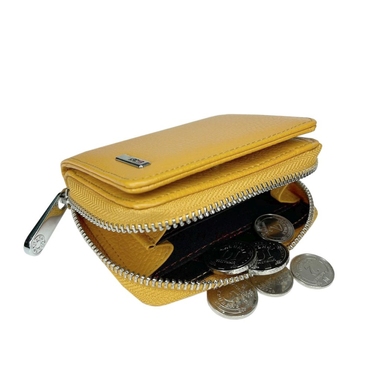 Невеликий гаманець з натуральної шкіри Karya 2012-56 жовтого кольору