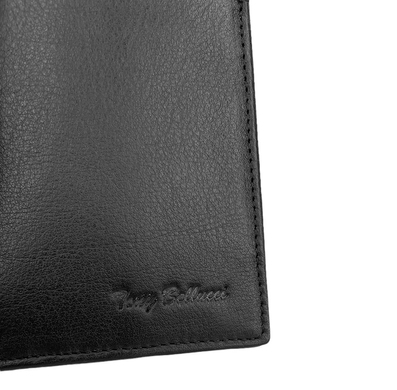 Чоловіче портмоне на кнопці Tony Bellucci з гладкої шкіри TB136-1 чорне, Чорний
