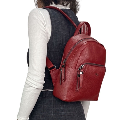 Жіночий рюкзак Karya на один відділ із зернистої шкіри KR6008-46 червоного кольору, Червоний, Зерниста