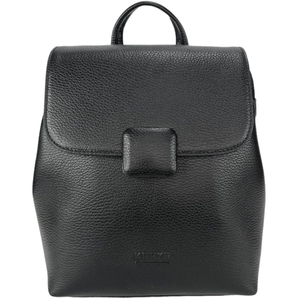 Шкіряний рюкзак Karya на два відділи KR6022-45 чорного кольору, Чорний, Зерниста