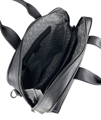Чоловічий шкіряний портфель Karya на два відділи KR0893-45 чорного кольору