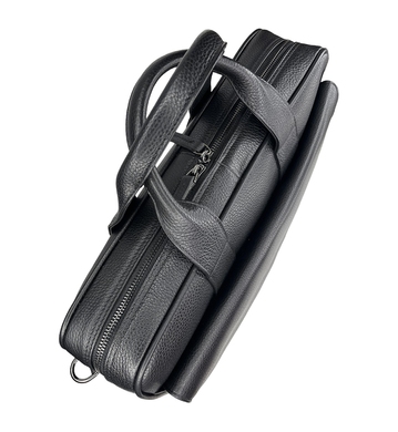 Мужской кожаный портфель Karya на два отдела KR0893-45 черного цвета