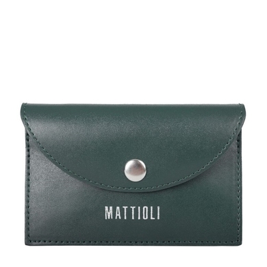 Шкіряна ключниця на кнопці Mattioli 063-20C зеленого кольору