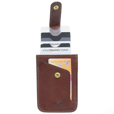 Кожаная кредитница c отделением с RFID Tony Perotti Nevada 3821 moro (коричневая), Натуральная кожа, Гладкая, Коричневый