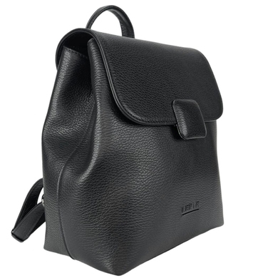 Кожаный рюкзак Karya внутри на два отдела KR6022-45 черного цвета, Черный, Зернистая
