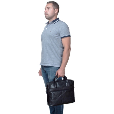 Чоловіча сумка-портфель з натуральної шкіри Tony Perotti Italico 9977-37 чорна