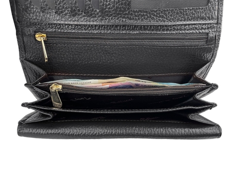 Жіночий шкіряний гаманець Tony Bellucci на два відділи TB804-281 чорного кольору