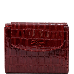 Жіночий гаманець на магніті Karya з лакованої шкіри 1206-08 червоного кольору