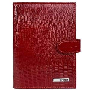 Шкіряна обкладинка Karya на автодокументи та паспорт KR443-074 червоного кольору, Червоний