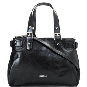 Женская сумка из натуральной итальянской кожи Mattioli 072-19C черного цвета, Черный
