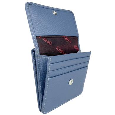 Малий гаманець Karya з натуральної шкіри 1106-093 світло-синього кольору