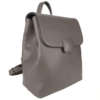 Шкіряний рюкзак Karya на два відділи KR6022-51 кольору таупе, Чорний, Зерниста