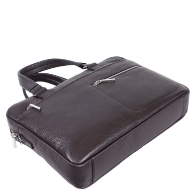 Мужская сумка-портфель из натуральной кожи Mattioli 101-20C темно-коричневая