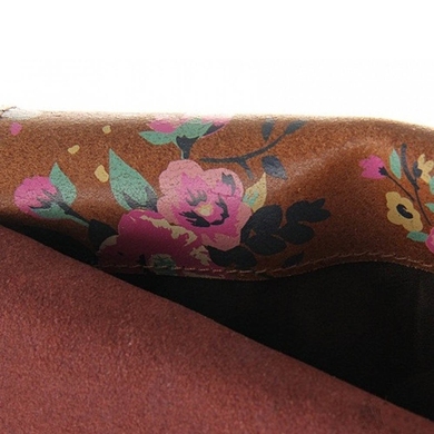 Жіночий шкіряний гаманець Yoshi Satchel Y1311 Hunter Roses (коричневий з квітами)