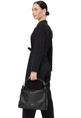 Средняя женская сумка Tony Bellucci из зернистой кожи TB23-281 черная, Черный