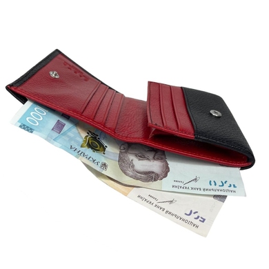 Жіночий гаманець Karya з натуральної шкіри 1203-45/46 чорного кольору з червоним усередині