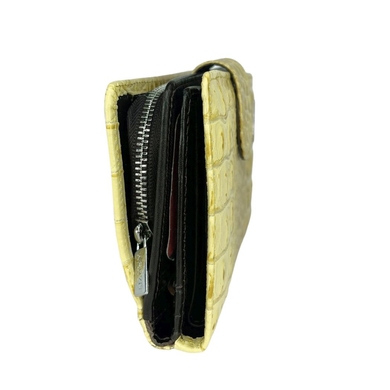 Жіночий гаманець з натуральної шкіри з лаком Karya 2015-568-2 гірчичного кольору