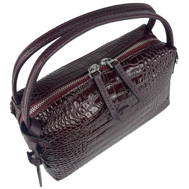 Жіноча шкіряна сумка Karya малого розміру KR2229-016 темно-бордового кольору, Темно-бордовий