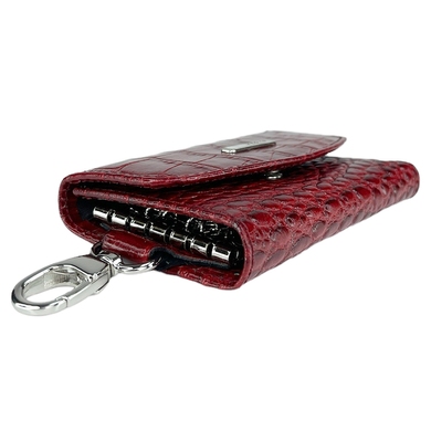 Шкіряна ключниця Karya на 6 ключів KR434-018 темно-бордового кольору