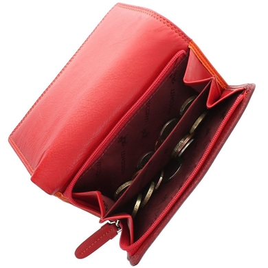 Жіночий гаманець з натуральної шкіри з RFID Visconti Rainbow Bora RB43 Red Multi