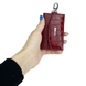 Шкіряна ключниця Karya на 6 ключів KR434-018 темно-бордового кольору