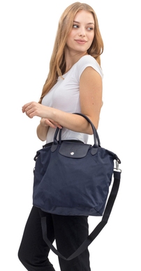 Жіноча текстильна сумка Vanessa Scani з натуральною шкірою V002 темно-синя, Темно-синій