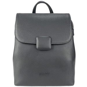 Кожаный рюкзак Karya внутри на два отдела KR6022-081 серого цвета, Черный, Зернистая