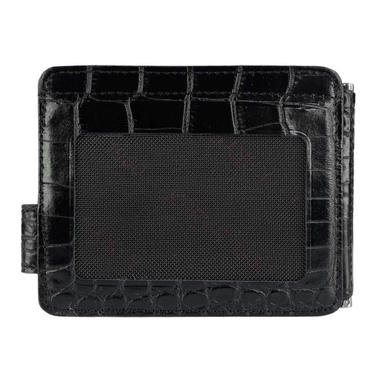 Шкіряне портмоне-кредитниця із затиском для грошей Karya 0044-53 чорного кольору, Чорний