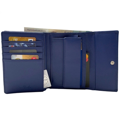Жіночий гаманець з натуральної шкіри Tony Perotti Swarovski 500N labelia (синій)
