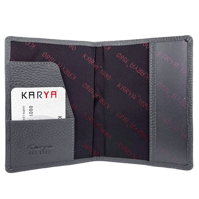 Кожаная обложка на паспорт Karya KR092-081 серого цвета, Серый
