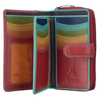 Жіночий гаманець з натуральної шкіри Visconti Rio Carmelo R13 Red/Rhumba