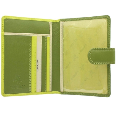 Обкладинка на паспорт з натуральної шкіри з RFID Visconti Rainbow Sumba RB75 Lime Multi , Lime Multi (Лаймовий мультицвіт)