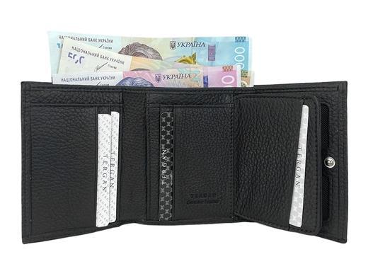 Кожаный кошелек Tergan из зернистой кожи TG5633 черного цвета