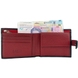 Кожаное портмоне Karya на три отдела для денег KR0450-45/46 черного цвета, Черный с красным внутри