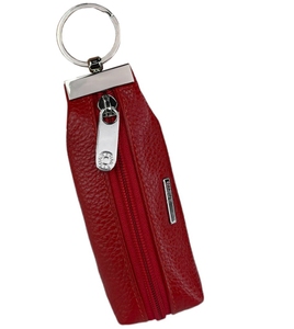 Кожаная ключница Karya на молнии с кольцом для ключей KR446-46 красного цвета
