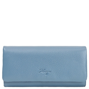 Жіночий гаманець Karya на магнітах з натуральної шкіри 1159-093 ніжно-блакитного кольору.