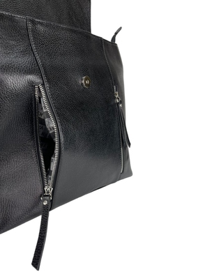 Шкіряний рюкзак Karya всередині на один відділ KR6021-45 чорного кольору, Чорний, Зерниста