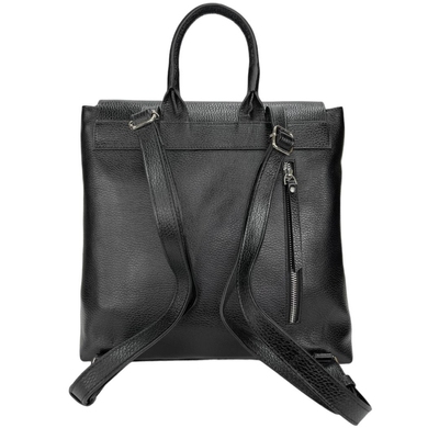 Кожаный рюкзак Karya внутри на один отдел KR6021-45 черного цвета, Черный, Зернистая