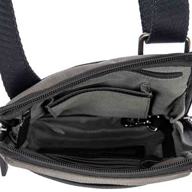 Мужская сумка из нейлона с натуральной кожей BRIC'S Monza BR207710 серо-черная