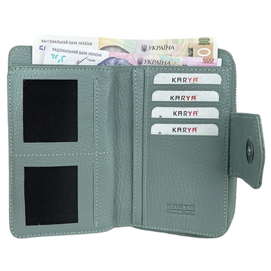 Кожаный кошелек Karya на магните среднего размера KR1137-026 мятный