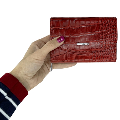 Жіночий гаманець з натуральної шкіри Karya 1192-59 червоного кольору