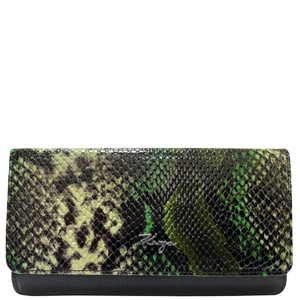 Жіночий гаманець Karya з натуральної шкіри 1213-539 зелений з чорним