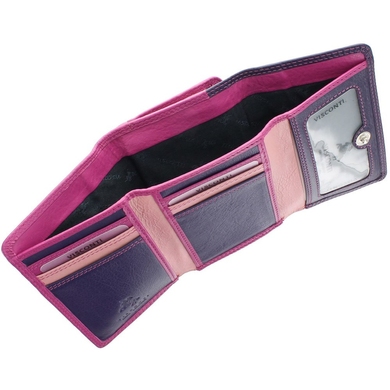 Женский кошелек из натуральной кожи c RFID Visconti Rainbow Biola RB39 Berry Multi