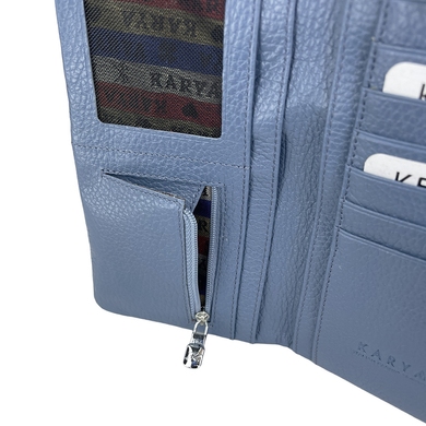Жіночий гаманець Karya на магнітній кнопці KR1129-093 блакитного кольору